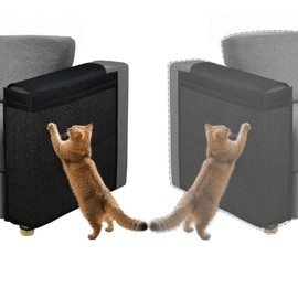 OROONOKO 1 Pack Reversible Cat Scratch Sofa Protector Natural Sissal for Furniture Protection, Universal Fit Both Sides, Protects Couches from Cat Claws & Scratching Uni-Handed (Black)