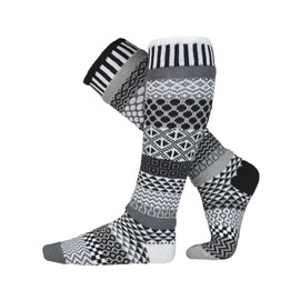 Solmate Socks - Mismatched Knee High Socks, USA Made, Midnight Medium
