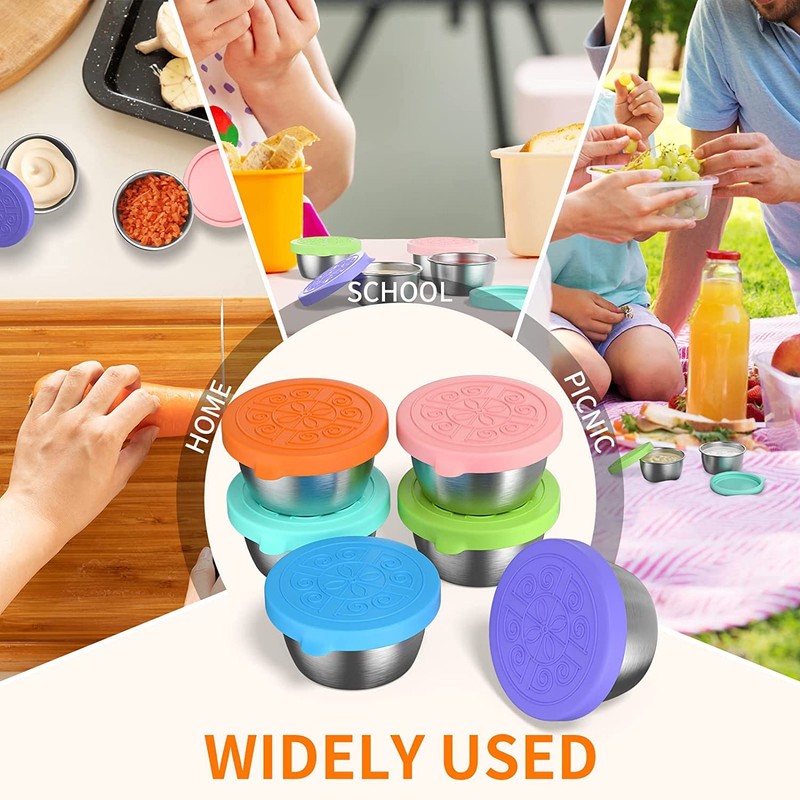 6 PCS Salad Dressing Container, 1.7 oz Small Condiment Containers