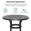 Withniture Cast Aluminum Outdoor Side Table, All Weather Metal End