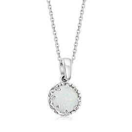 925 Sterling Silver Opal Necklace for Women - October Birthstone Necklace for Women - Dainty Silver Necklace - Necklaces for Women Silver - Dainty Necklace for Women - Opal Jewelry Silver