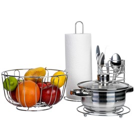 axentia 4-Piece Kitchen Set, Silver, Approx. 13 x 24 x 32 cm