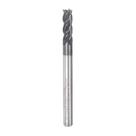 QUARKZMAN Square Nose Cutter, 1/8" Tip Diameter, Solid Carbide, AlTiN Coated, CNC Router Bit with 4 Flutes HRC50, 1/8" Shank, 2-1/2" Length, Black