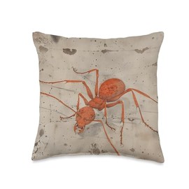 Traditional Japanese Vintage Fire Ant Throw Pillow