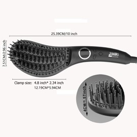 JINRI Hair Brush, Pumped-Up Volume, Hair Straightener, Adjustable Temp, 360 ° Tail Rotation, Lasting Volume, for Short Or Thin Hair, Volumizing Hair Straightener Brush, Black