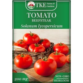 TKE Farms & Gardens - Beefsteak Tomato Seeds for Planting, 75+ Non-GMO Heirloom Seeds, Grow Juicy, Meaty Tomatoes Perfect for Slicing, Sandwiches & Sauces, Includes Easy Growing Instructions
