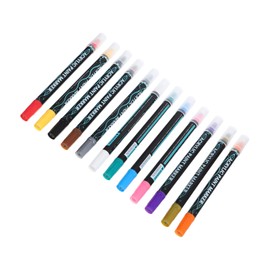 SHINEOFI Acrylic Paint Pens Kit 12pcs Dual Tip Plastic Markers Multi Art Markers for Drawing Craft Scrapbooking
