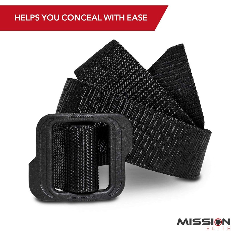 MISSION ELITE Heavy Duty Military Tactical Belt - 2-Ply Nylon