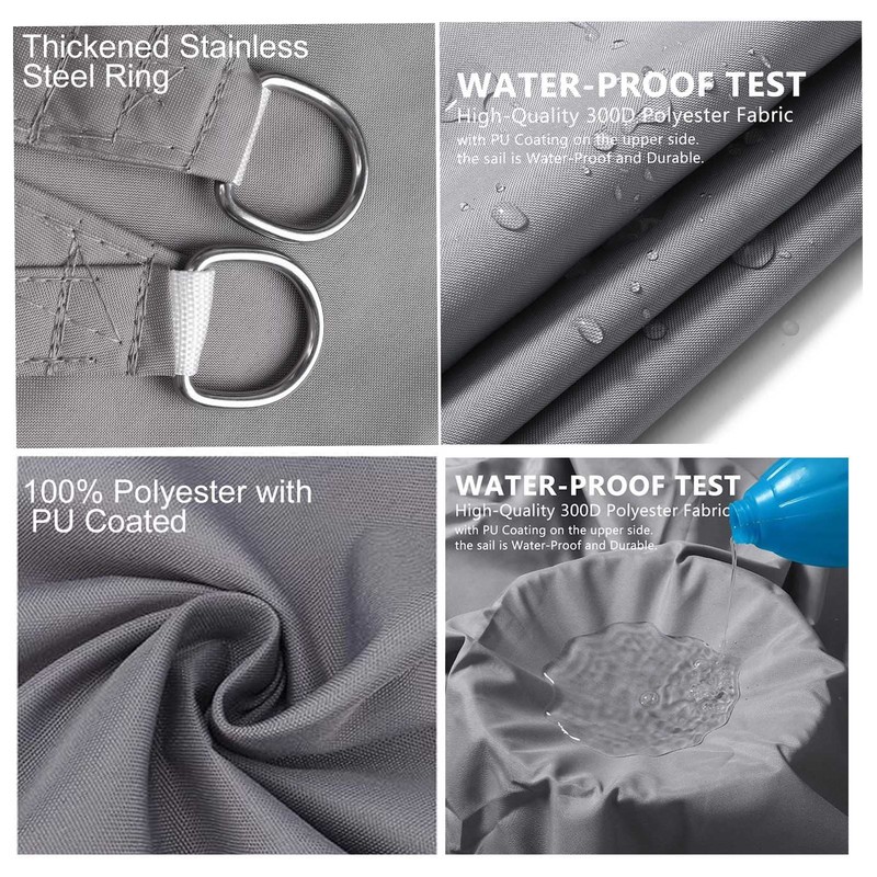 Sunal Triangular sun sail, 4 x 4 x 4 m,