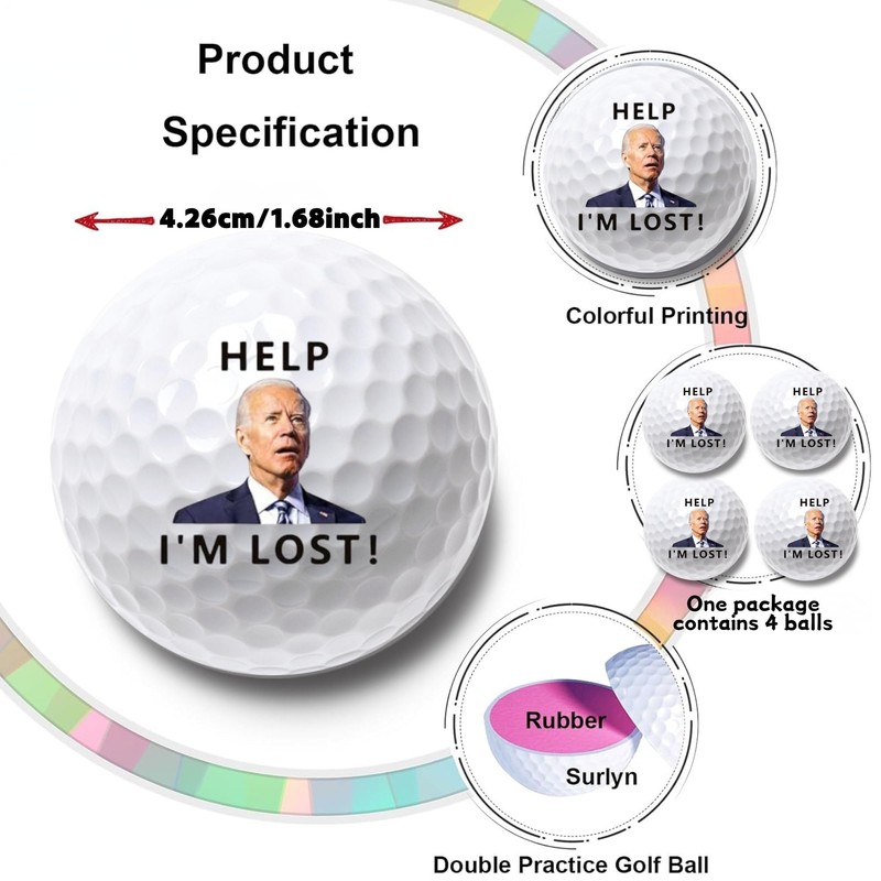 botogift 4 Pcs Funny Golf Balls for Birthday, Father’s Day