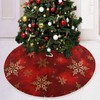 Christmas Tree Skirt Gold Snowflake Ornaments Christmas Tree Mat for