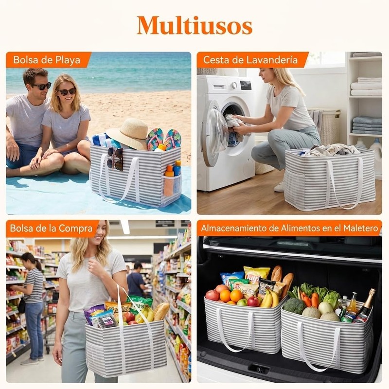 Lifewit 2 Pack Bolsa Extragrande, Reutilizables con Marco de Alambre
