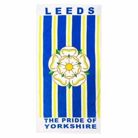 GIFTS 4 ALL New Leeds Utd Football Fans Cotton Beach Towel, Leeds Utd Football Bath Towel, Leeds Pride of Yorkshire Beach Towel