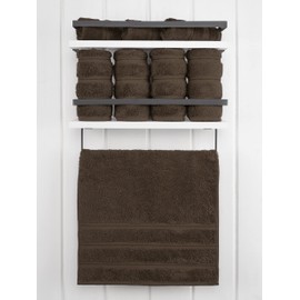 American Soft Linen Luxury Hand Towels for Bathroom, 600 GSM 100% Cotton Turkish 4 Piece Hand Towel Set, 600 GSM Hand Face Towels for Kitchen, Brown Hand Towels