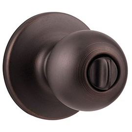 Kwikset 300P 11P CP 93001-867 Polo Bed and Bath Knob in Venetian Bronze, Privacy