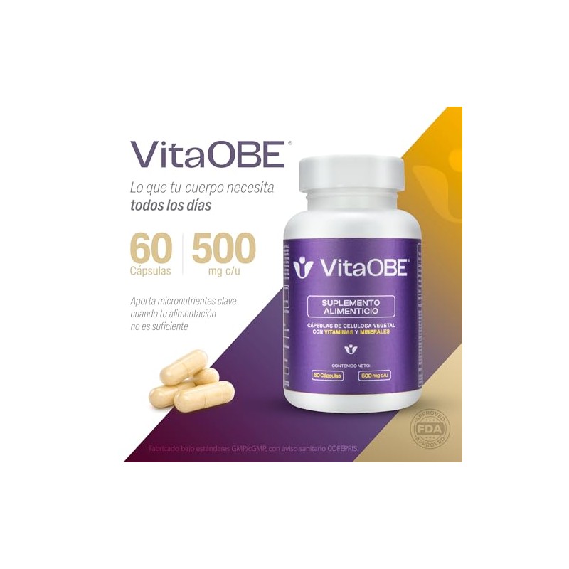 Multivitamínico con Minerales 60 Cápsulas de Celulosa Vegetal