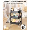 EAGMAK 3 Tier Rolling Cart Under Desk, Metal Storage Cart