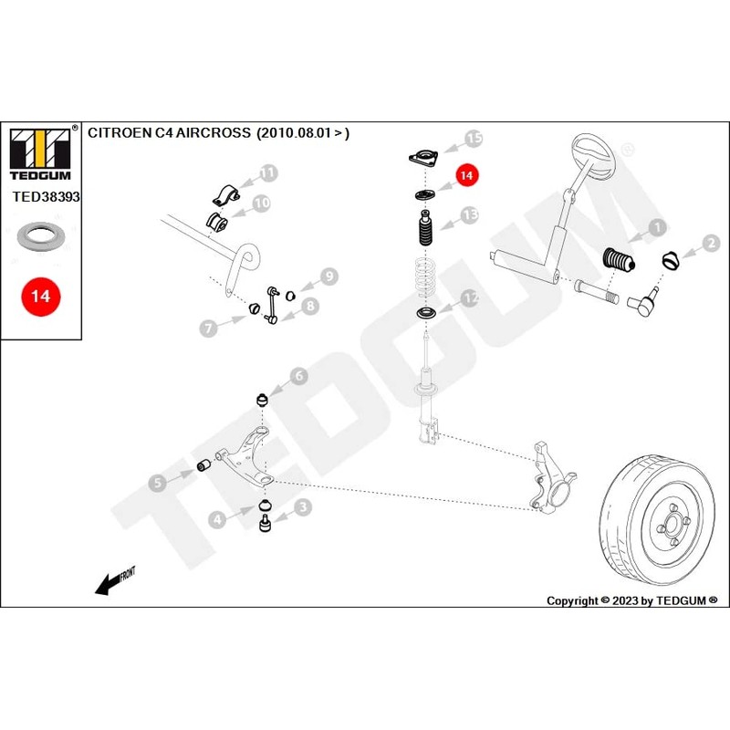 Front Strut Support Bearing, Front Axle, Upper, Both Sides