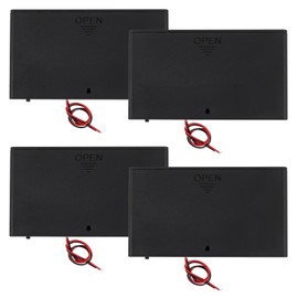AITRIP 4 Stück 12V 8xAA Batteriehalter Kunststoffbatterie-Aufbewahrungsbox mit EIN/AUS-Schalter für Gehäuseabdeckung mit Kabel