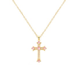 LLIYSOUN Cross Necklaces for Women Jewelry Necklaces for Women 16K Gold Plated Cross Pendant CN21