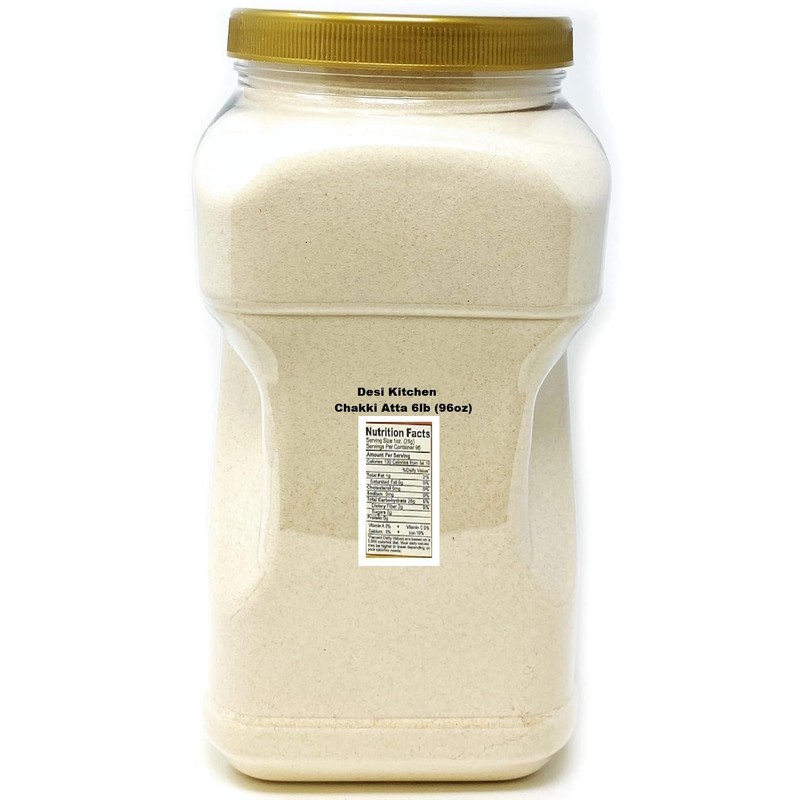 Desi Kitchen Chakki Atta (Whole Wheat Flour) ~ 6lbs (96oz)