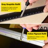 Hiboom 2 Pack Solid Carpenter Pencil with 14 Refill, Long