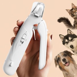 TKL-Techpaws 2-in-1 Dog Nail Trimmers & Dog Nail Grinder with 2 LED Lights, Nail Grinder for Dogs Quiet, USB Rechargeable and Splash Guard, Pet Nail Grinder for Small, Medium, and Large Dogs & Cats