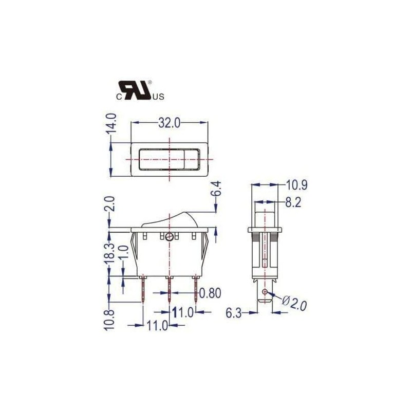 Rocker Switch 23EF010GAA ON/Off for Twin Star Fireplaces 23EF003GAA 23E05-0530
