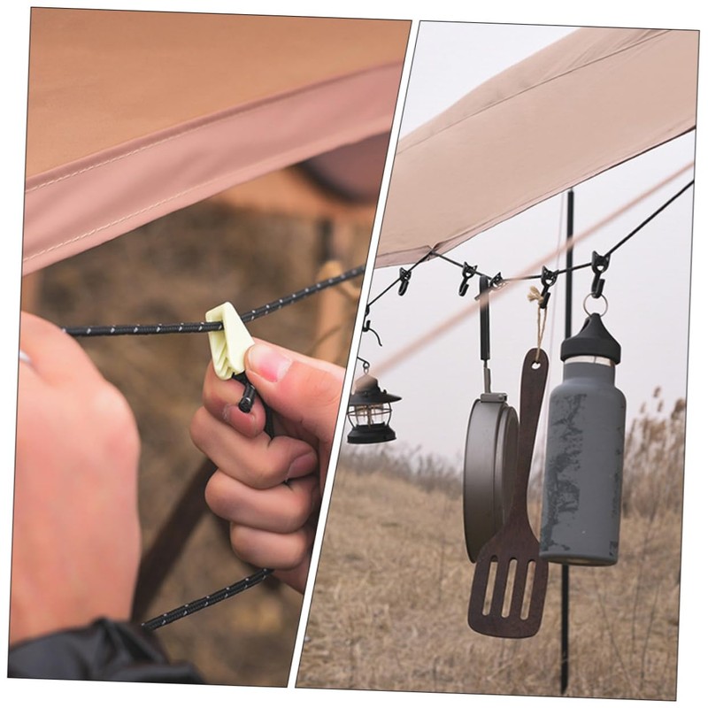 BIUDECO 1set Outdoor Camping Clothesline Strap Portable Multi-Function Drying Rope