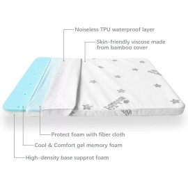 Biloban Memory Foam Crib Mattress with Removable Cover Toddler Bed Mattress Pad Topper