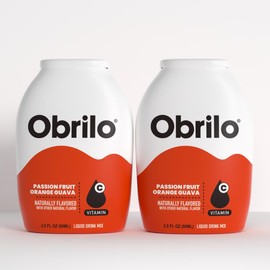 Obrilo Water Enhancer Liquid Flavoring Drops - ZERO Sugar/Calorie, Dye Free, Naturally Flavored Drink Syrup, 2.0 fl oz x 2 Bottles for Kids & Adults (Passion Fruit Guava)