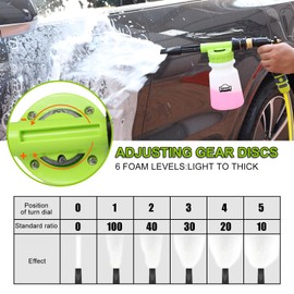DEWINNER Foam Gun Car Wash Gun with Wash Mitt & Microfiber Towel, Foam Cannon Garden Hose Sprayer for Men, Adjustable Foaming Car Wash Sprayer Quick Connector to Garden Hose