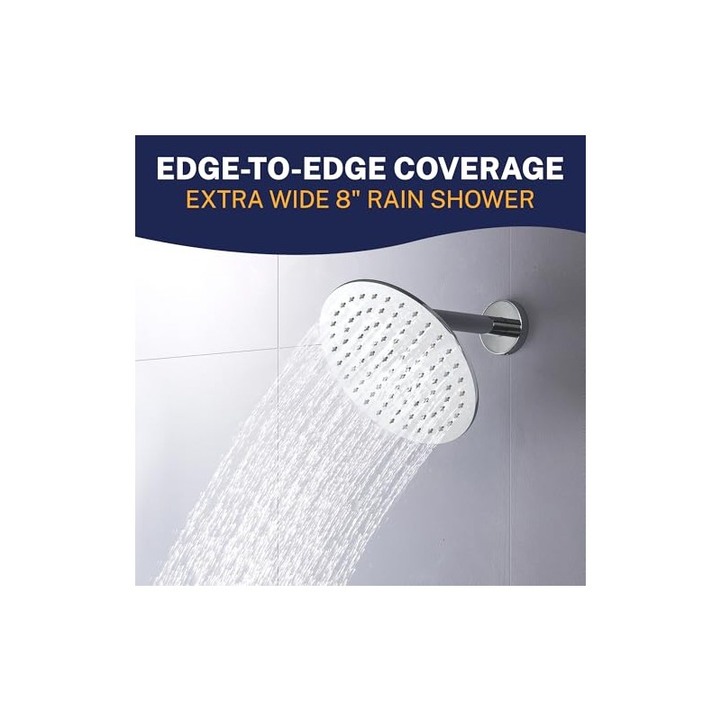 HammerHead Showers® Solid Metal 8 Inch Rainfall Shower Head –
