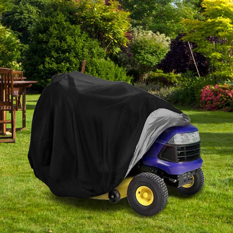 Hoypeyfiy Lawn Mower Cover Waterproof UV-proof Drawstring Protective Cover Lawnmower