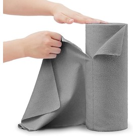 PACKSANDBAGS.CA Reusable Dish Cloths, 20-Sheets Reusable Cleaning Rag Roll, 25 * 25cm Quick-Dry Microfiber Hand Tear Cloth All Purpose Cloth Roll Hand Towel Cloth for Kitchen Cloth (Grey)