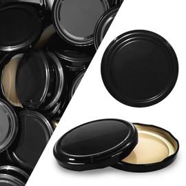 Set of 25 Replacement Twist-Off Lids for Jars To 82 Lid Colour Black Jars Suitable for 230, 350, 435, 540, 565 ml Preserving Jars