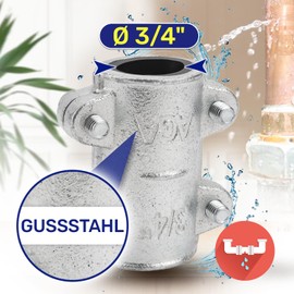 Sealing clamp made of steel, 3/4 inch for repairing steel pipes. MONTERAL