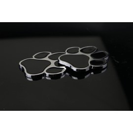 Paw Print Car Decal, 3D Chrome Dog Paw Footprint Metal Sticker for Auto, Motorcycle