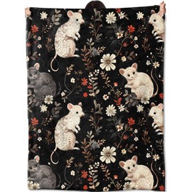 amepay Cute Rat Blanket Gifts for Kids Women Adult Girls,Playful Mice Rodents Throw Blankets,Soft Comfy Lightweight for Home Couch Bed Sofa Farm Decor,Whimsical Nature-Inspired Art 50x60in