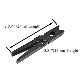 HAHIYO Black Wooden Clothes Pins Clothespins Wide Do NOT Fall Apart 2.87 inches Length 16 Pack Sturdy Strong Springs No Rust No Discoloration for Laundry Bathroom DIY Craft Photos Food Opened Bags