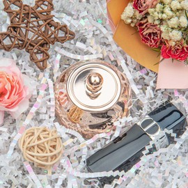 Caleihd Crinkle Cut Paper Grass Cushion Paper Streamer for Christmas Wedding Birthday Bridesmaid Engagement Craft Gift Boxes Bags Filler Decoration 4.5oz Diamond White