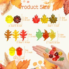 Taefaba 120pcs Fall Acrylic Sensory Bin Filler, Thanksgiving Vase Filler Mini Acrylic Pumpkins Leaves Acorns Gems for Decor Home, Table Centerpieces, Preschool Counting and Thanksgiving Craft