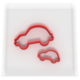 Custom Cutters Car Shape Cutters | Mini/Small Plastic Cutter for Baking, Fondant, Clay, Pastry, Icing, Jewellery (3CM + 5CM)