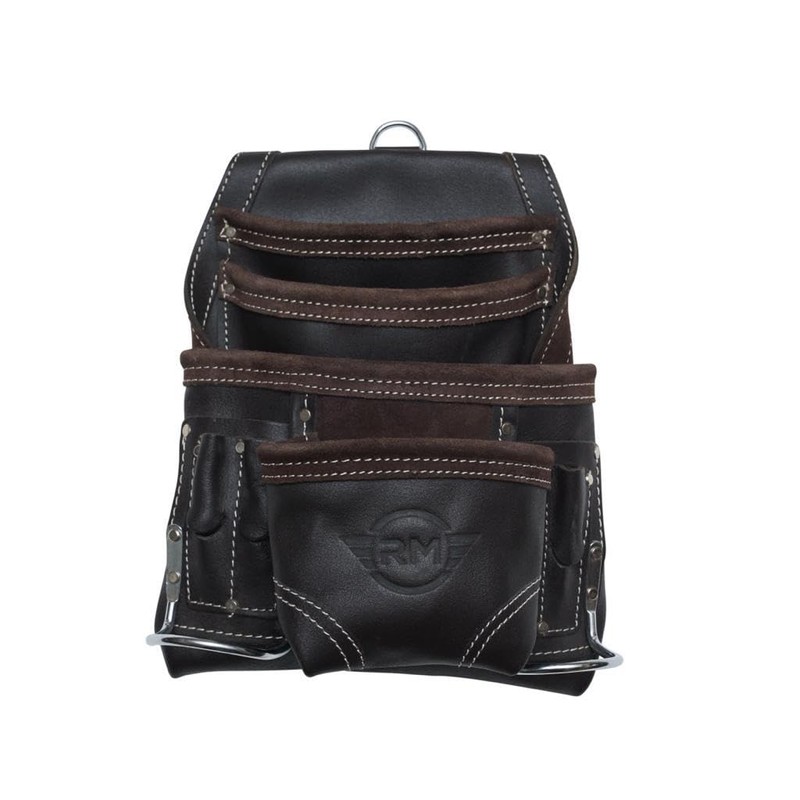 RM 10 Pocket Leather Tool Pouch with 2 Hammer Holders