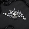 Denifery Crystal Bridal Wedding Hair Comb Pearl Wedding Headpiece Hair
