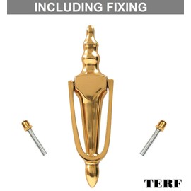 TERF® 200mm Traditional Victorian Door Knocker Slim 200mm (8'') Door Knocker for Front Door Including Fixing Screw - Pack of 1