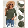 Ficerd 3 Pack 3/4 Sleeve Tops for Women Round Neck