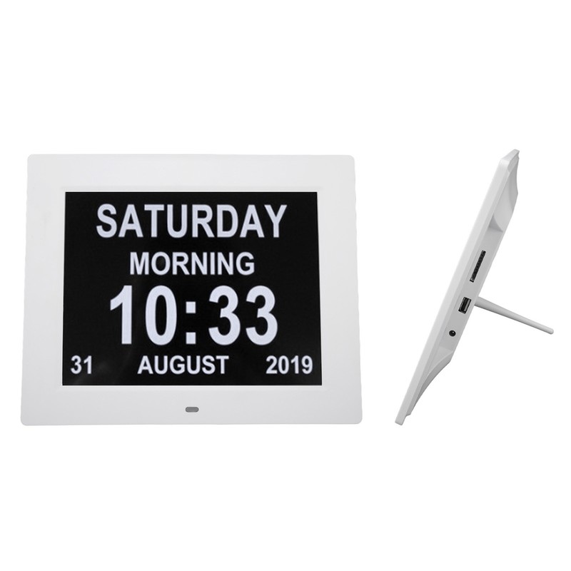 10 Inch Digital Calendar Clock 8 Languages Auto Dimming Electronic