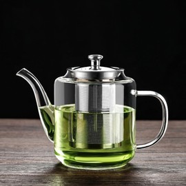 croselyu 650/800/1100ml Glass Tea Pot with Strainer for Loose Tea, 1 Piece (650ml)