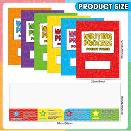 24Pcs Writing Bulk Folders with Pockets for Students Writing Process Folders Homework Folder 4 Pocket Take Home Folder Educational and Learning Activities Supplies for Classroom Teacher Back to School